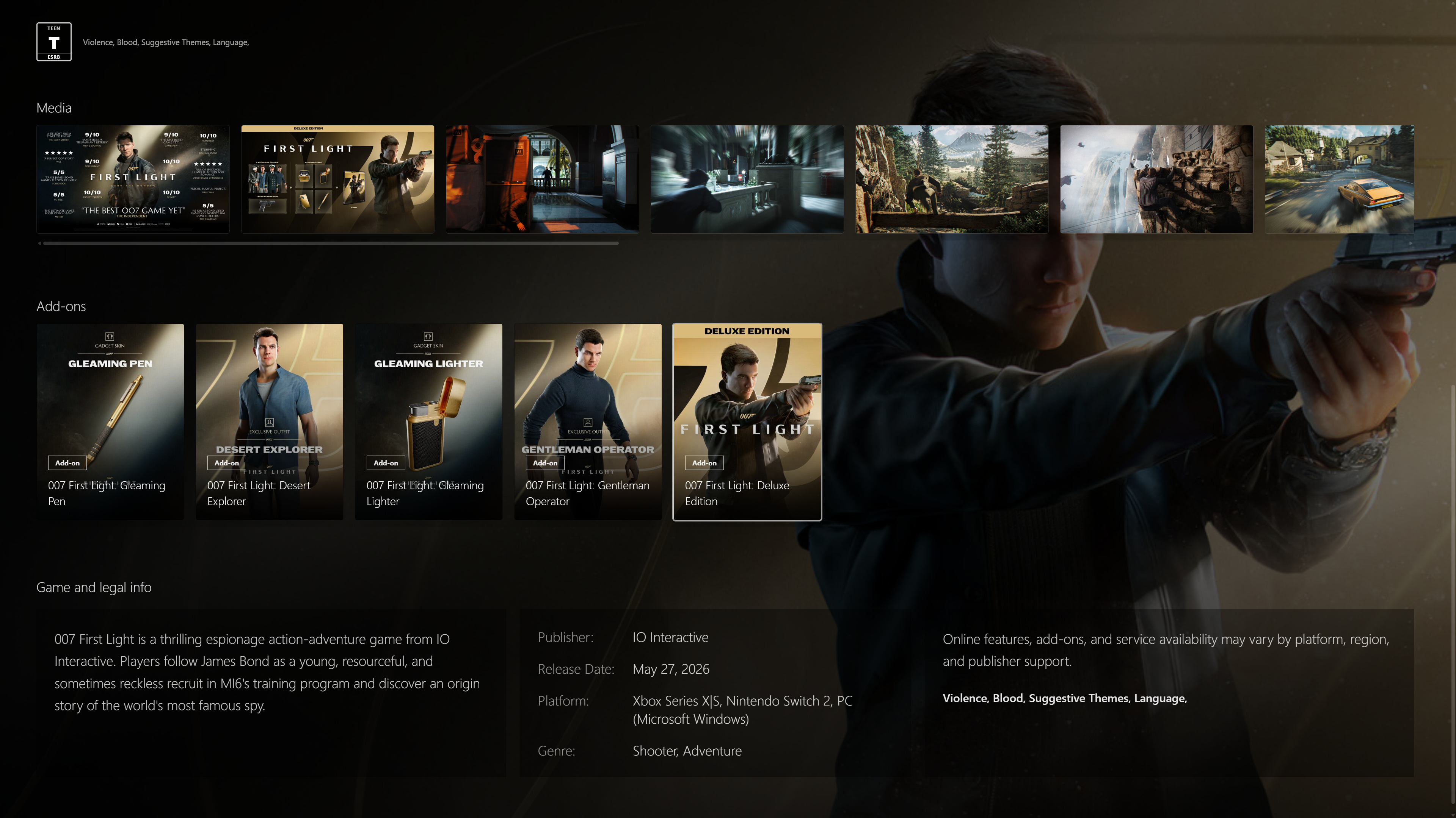 Media, add-ons, and game details